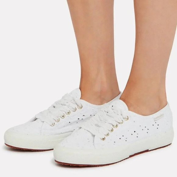 LoveShackFancy X Superga White Sangallow Eyelet Lace Sneakers 7 - Picture 1 of 10